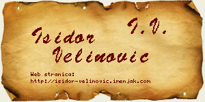 Isidor Velinović vizit kartica